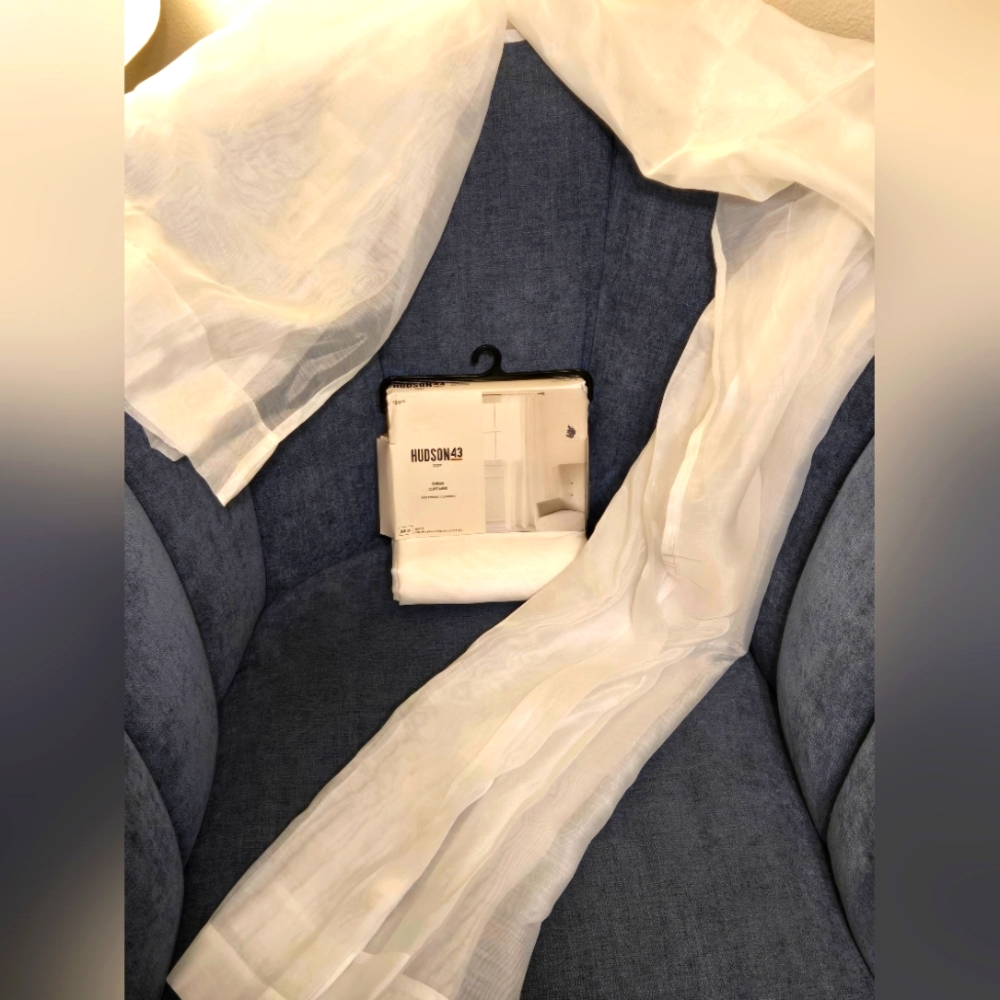 Hudson 43 Cozy White Sheer Curtains 2 Panels 52x84
